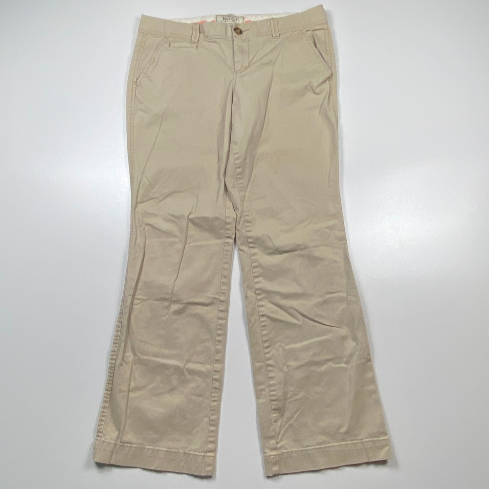 Old Navy Perfect Boot-Cut Khakis Womens 6S Short Tan Beige Low Rise Chino Pants